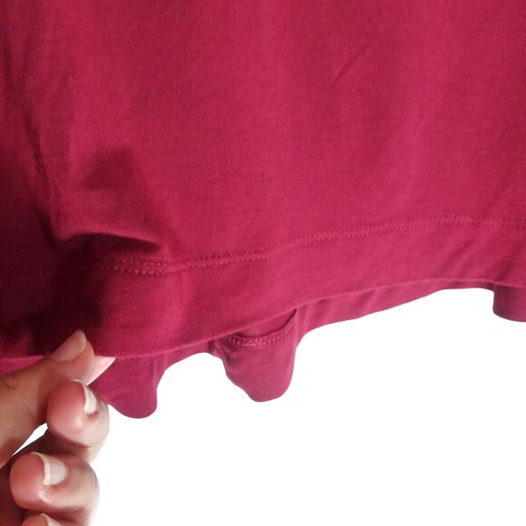 Old Navy Blouse Womens Extra Small Burgundy Tunic Long Sleeve Crew Neck Relaxed - Picture 6 of 10